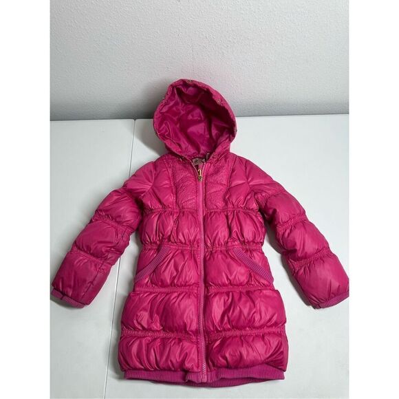 Juicy Couture Pink Hooded Down Puffer Coat Size 6 See Description